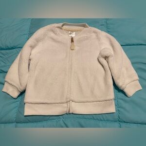 Carter's White Fleece Jacket with Gold Accents